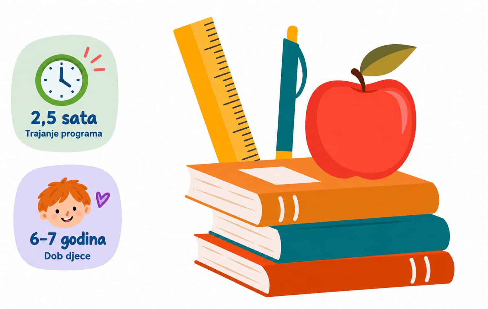 Vesela ilustracija školskih informacija